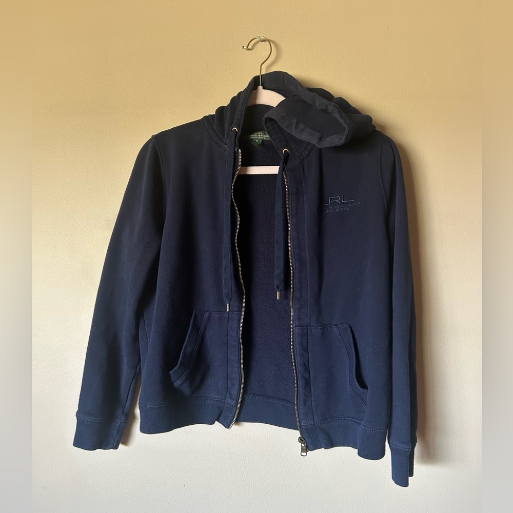 Navy Blue Ralph Lauren Zip Up Hoodie